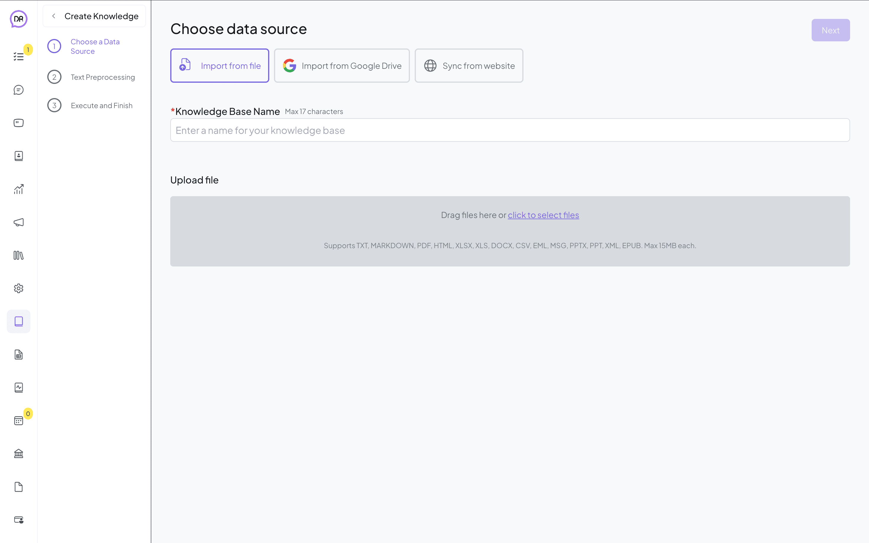 Live chat conversation preview