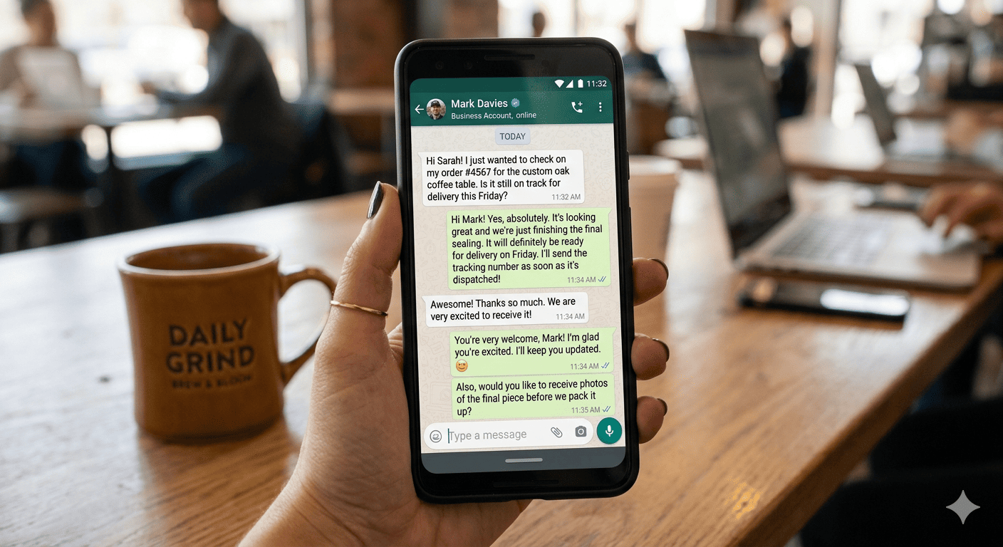 WhatsApp conversation on mobile